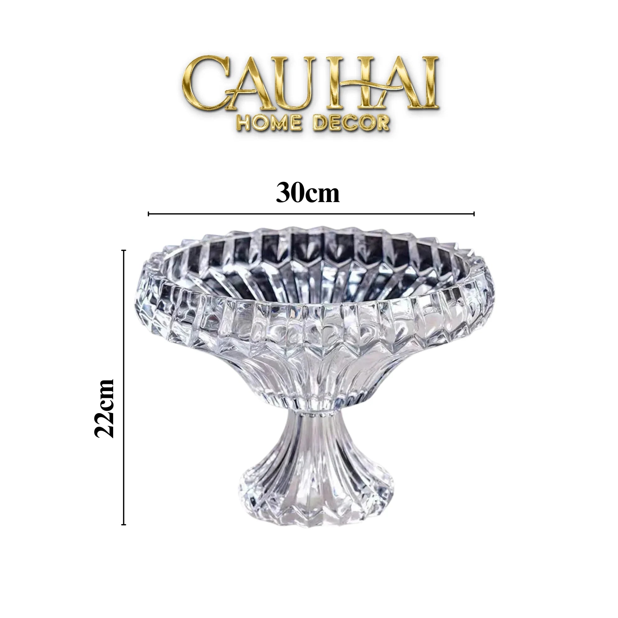 Maison Couture - Đĩa Trái Cây Pha Lê Lumière Couronne Cristalleries Fruit Bowl 22x30-CẬU HAI HOME DECOR