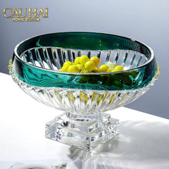 Maison Couture - Đĩa Trái Cây Pha Lê Màu Ngọc Lục Bảo Émeraude Cristalleries Fruit Bowl-SET CHÉN DĨA-CẬU HAI HOME DECOR