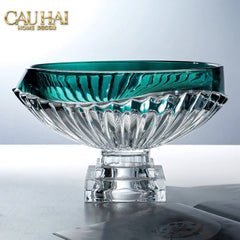 Maison Couture - Đĩa Trái Cây Pha Lê Màu Ngọc Lục Bảo Émeraude Cristalleries Fruit Bowl-SET CHÉN DĨA-CẬU HAI HOME DECOR