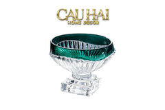 Maison Couture - Đĩa Trái Cây Pha Lê Màu Ngọc Lục Bảo Émeraude Cristalleries Fruit Bowl-SET CHÉN DĨA-CẬU HAI HOME DECOR