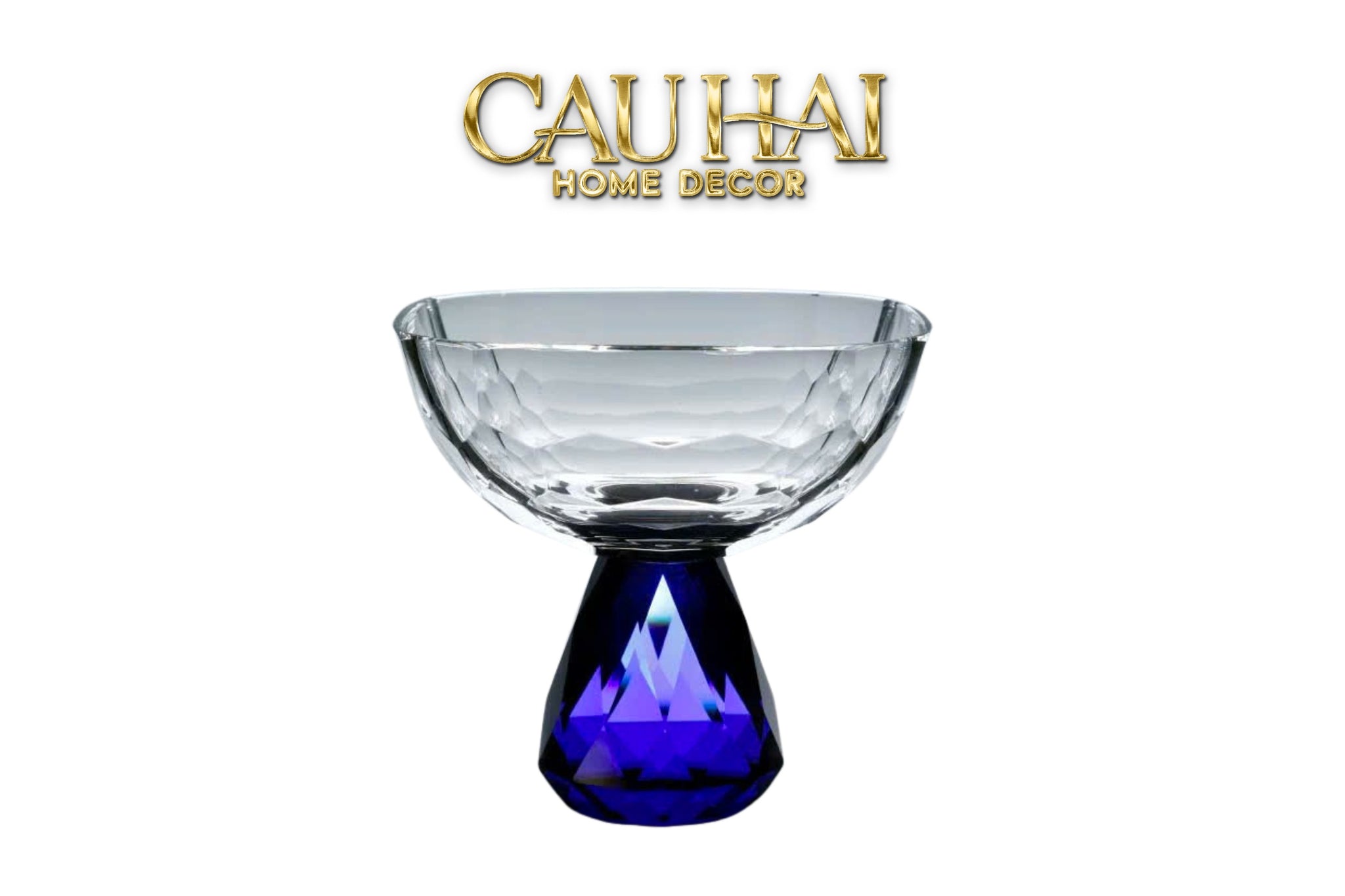 Maison Couture - Đĩa Trái Cây Pha Lê Petit Océan Sapphire - Cristalleries Objet Bowl - CẬU HAI HOME DECOR
