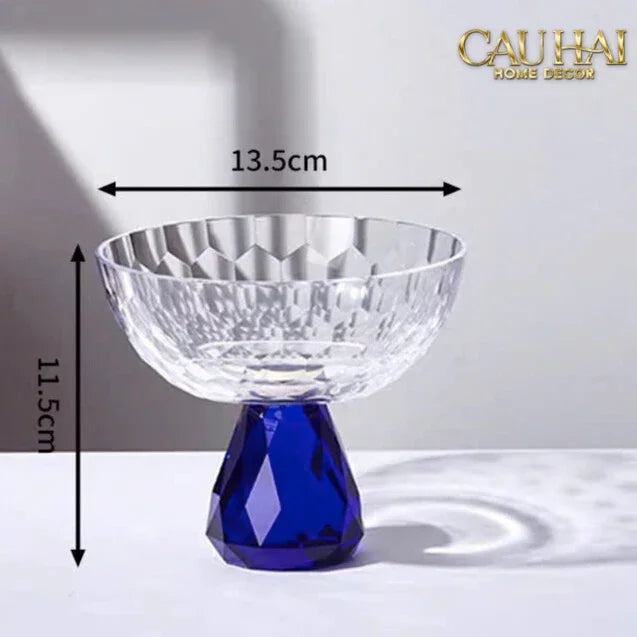 Maison Couture - Đĩa Trái Cây Pha Lê Petit Sapphire Ronde Cristalleries Fruit Bowl-Đĩa Trái Cây-CẬU HAI HOME DECOR