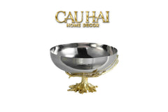 Maison Couture - Đĩa Trái Cây Platinum Regal Métallique Bowl 22x14.5-CẬU HAI HOME DECOR