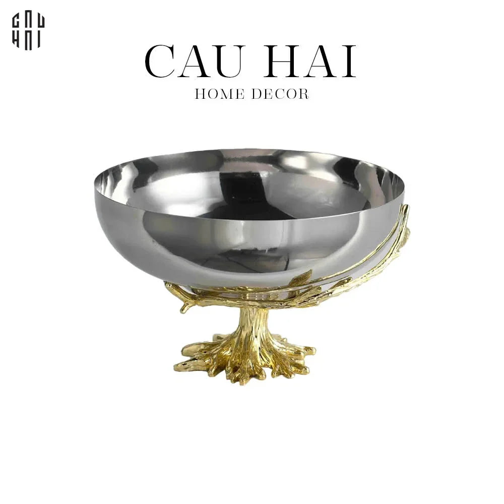 Maison Couture - Đĩa Trái Cây Platinum Regal Métallique Bowl 22x14.5-SET CHÉN DĨA-CẬU HAI HOME DECOR