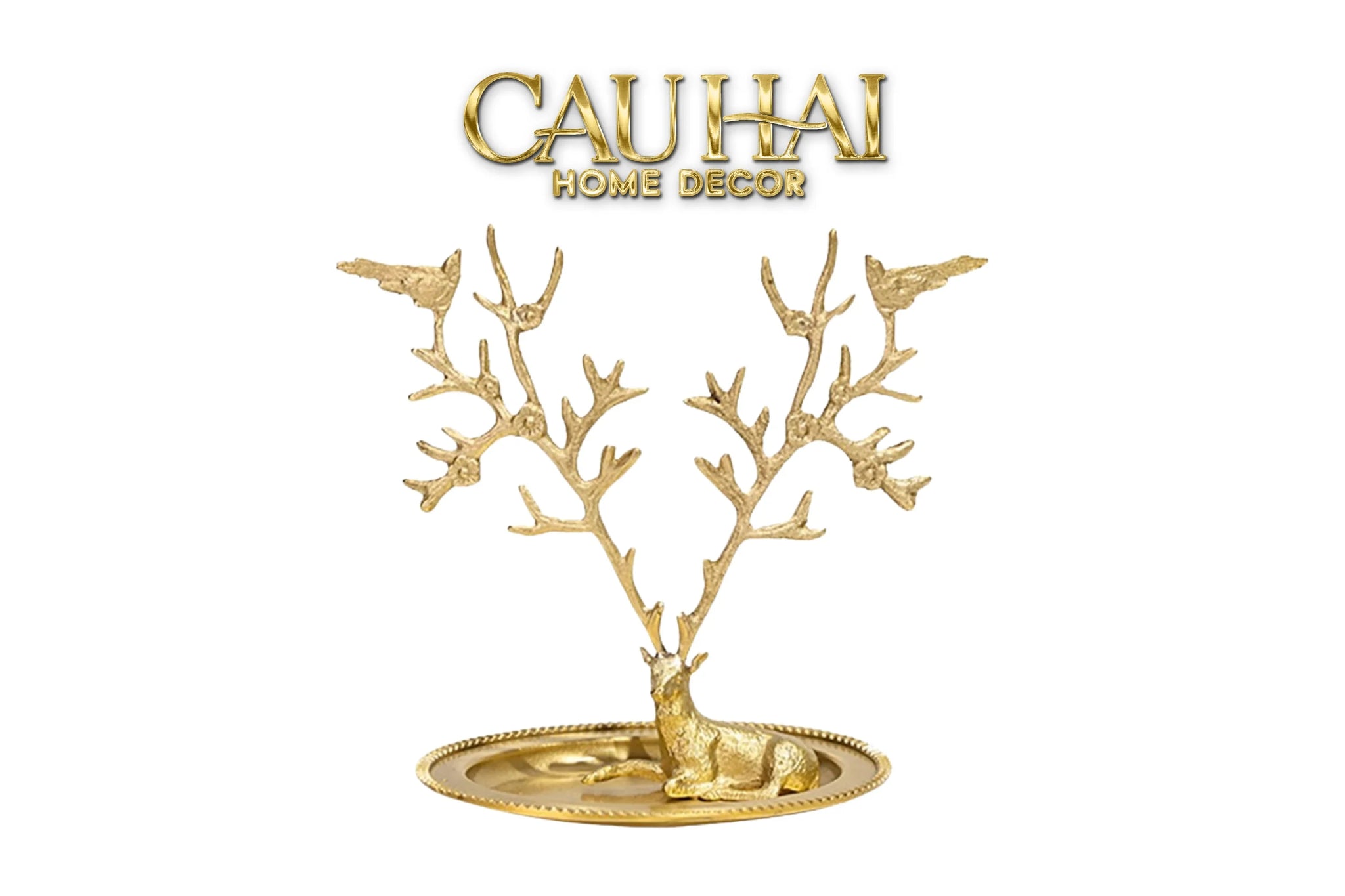 Maison Couture - Đĩa Trang Sức Arbre à Bijoux Antler Doré-CẬU HAI HOME DECOR