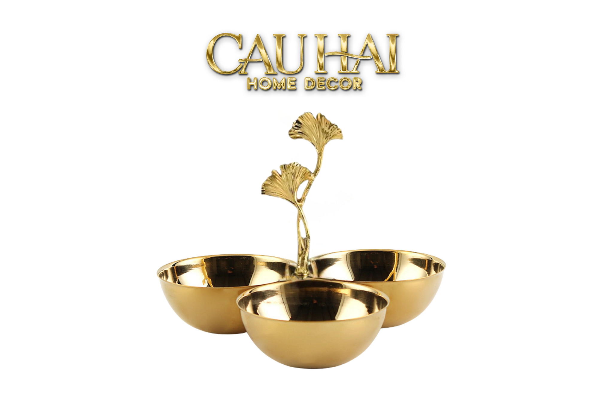 Maison Couture - Đĩa Triptyque Gilded Branch Ginkgo Trois Éclat - CẬU HAI HOME DECOR
