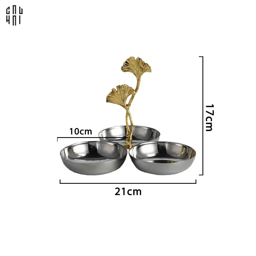 Maison Couture - Đĩa Triptyque Platinum Dou Ginkgo Decorative Disk - CẬU HAI HOME DECOR