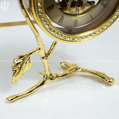Maison Couture - Đồng Hồ Để Bàn Bằng Đồng Golden Empire Emperor Bird Of The Paradise Castle 11x22x20-CẬU HAI HOME DECOR