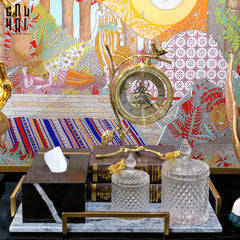 Maison Couture - Đồng Hồ Để Bàn Bằng Đồng Golden Empire Emperor Bird Of The Paradise Castle 11x22x20-CẬU HAI HOME DECOR