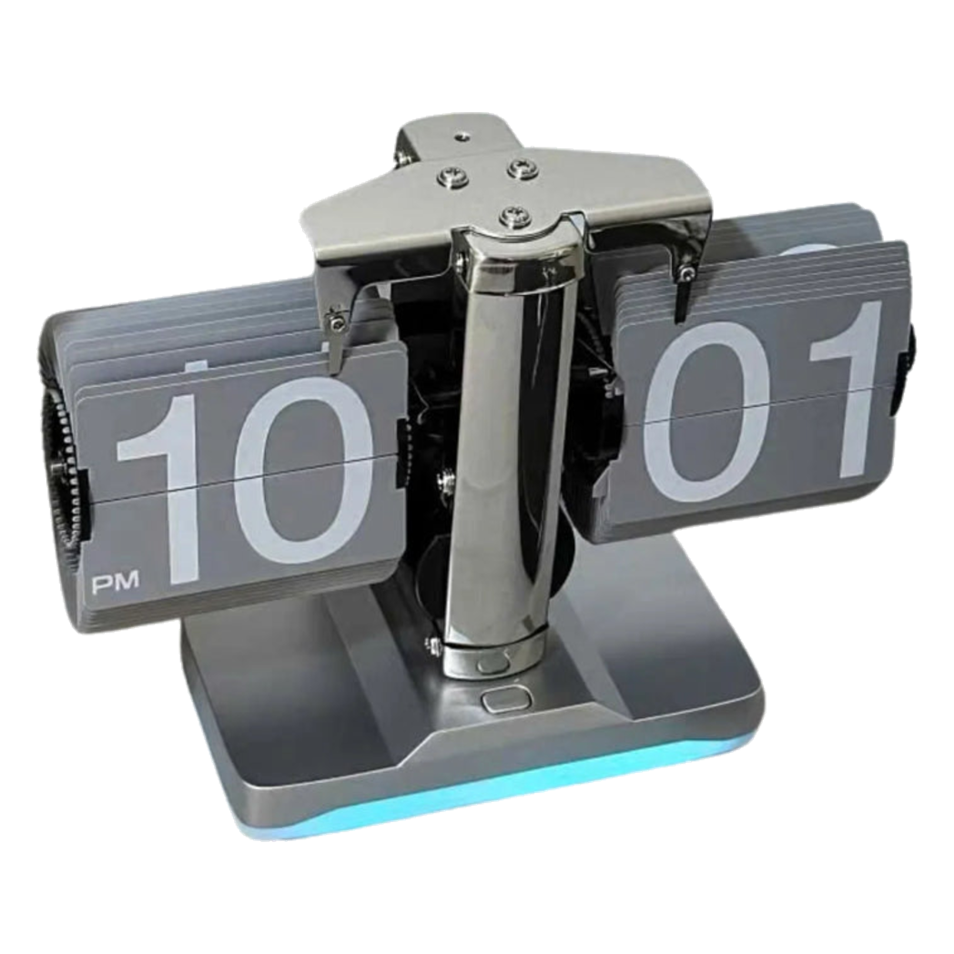 Đồng hồ lật retro Flip Light Clock Shine Grey 15x21 - Cậu Hai Home Decor