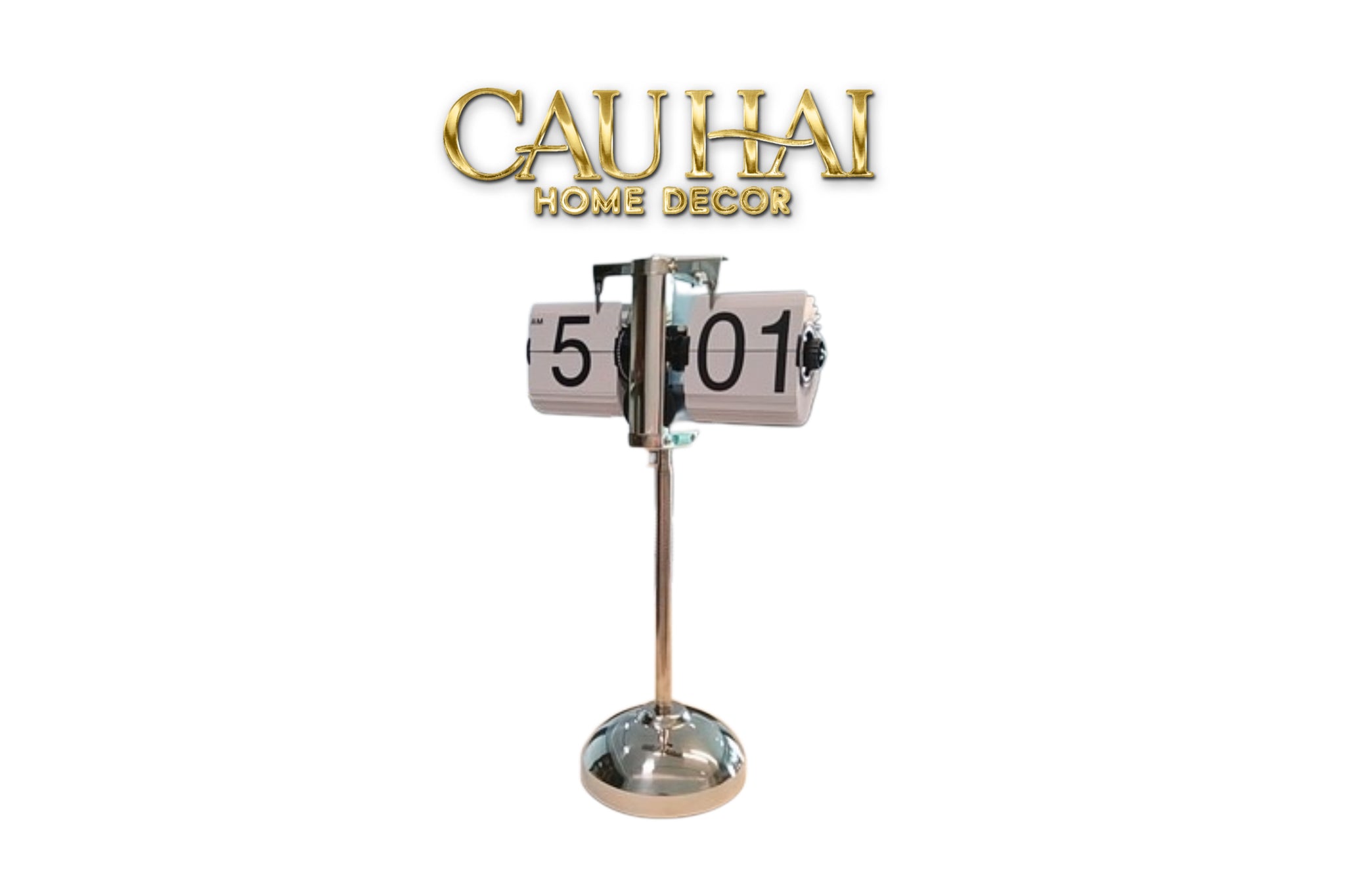 Maison Couture - Đồng Hồ Lật Chân Cao Highclass Flip Clock Retro Blanc-CẬU HAI HOME DECOR
