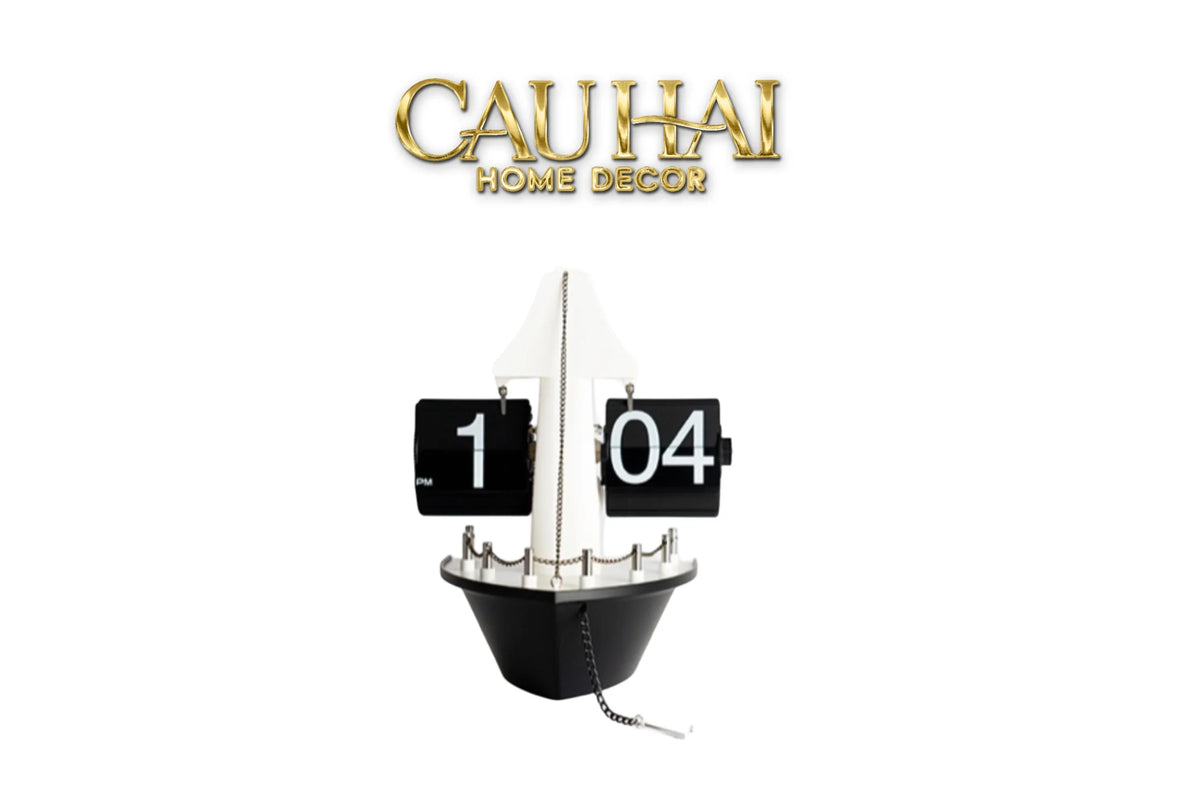 Maison Couture - Đồng Hồ Lật Retro Tàu Biển Flip Clock Cruise Ship 21x8x17-ĐỒNG HỒ-CẬU HAI HOME DECOR