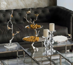 Maison Couture Elysian - Tượng Nhánh Cây Đồng Mạ Bạc Platinum Argente Imperium Jardin 25x70-TƯỢNG TRANG TRÍ-CẬU HAI HOME DECOR