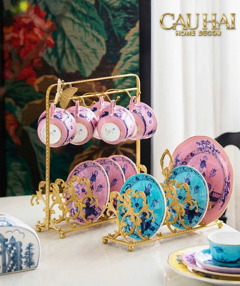 Maison Couture - Giá Treo Tách Đồng Mạ Vàng Présentoir de Tasses Papillon en Laiton Doré - CẬU HAI HOME DECOR