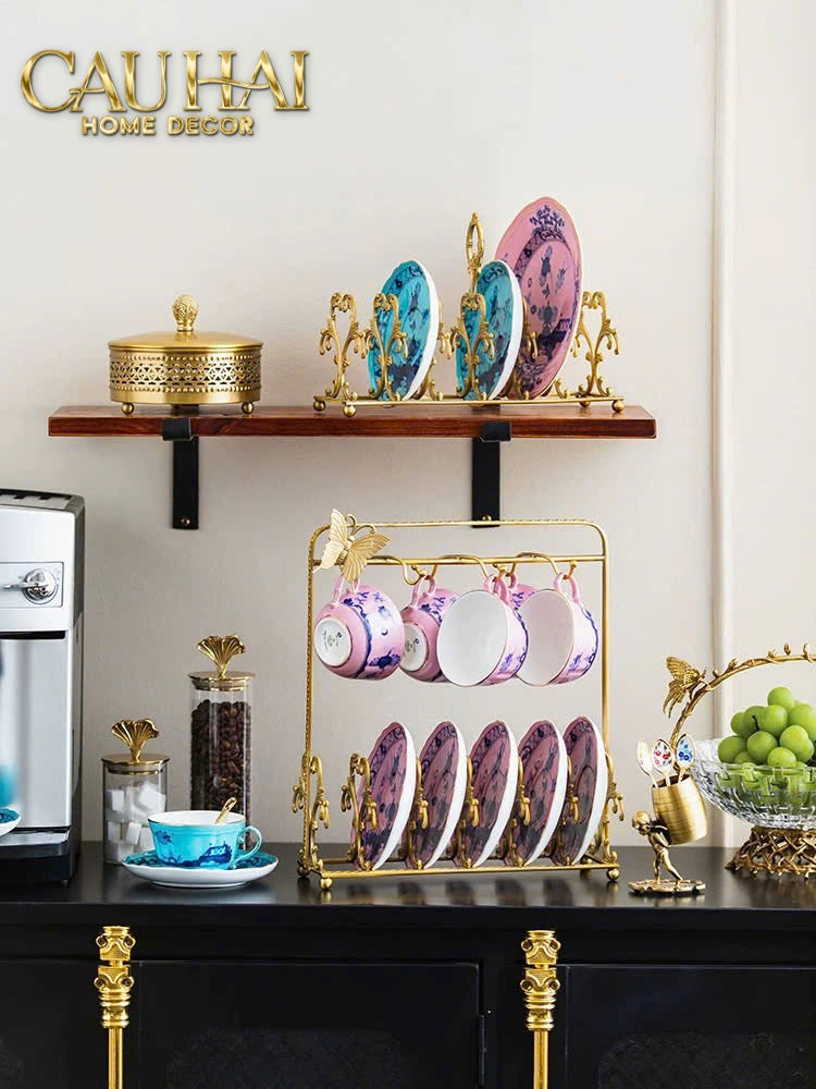 Maison Couture - Giá Treo Tách Đồng Mạ Vàng Présentoir de Tasses Papillon en Laiton Doré - CẬU HAI HOME DECOR