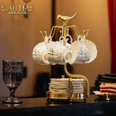 Maison Couture - Giá Treo Tách Trà Bằng Đồng Emperor Bird Cup Stand H36-BỘ BÌNH TRÀ-CẬU HAI HOME DECOR
