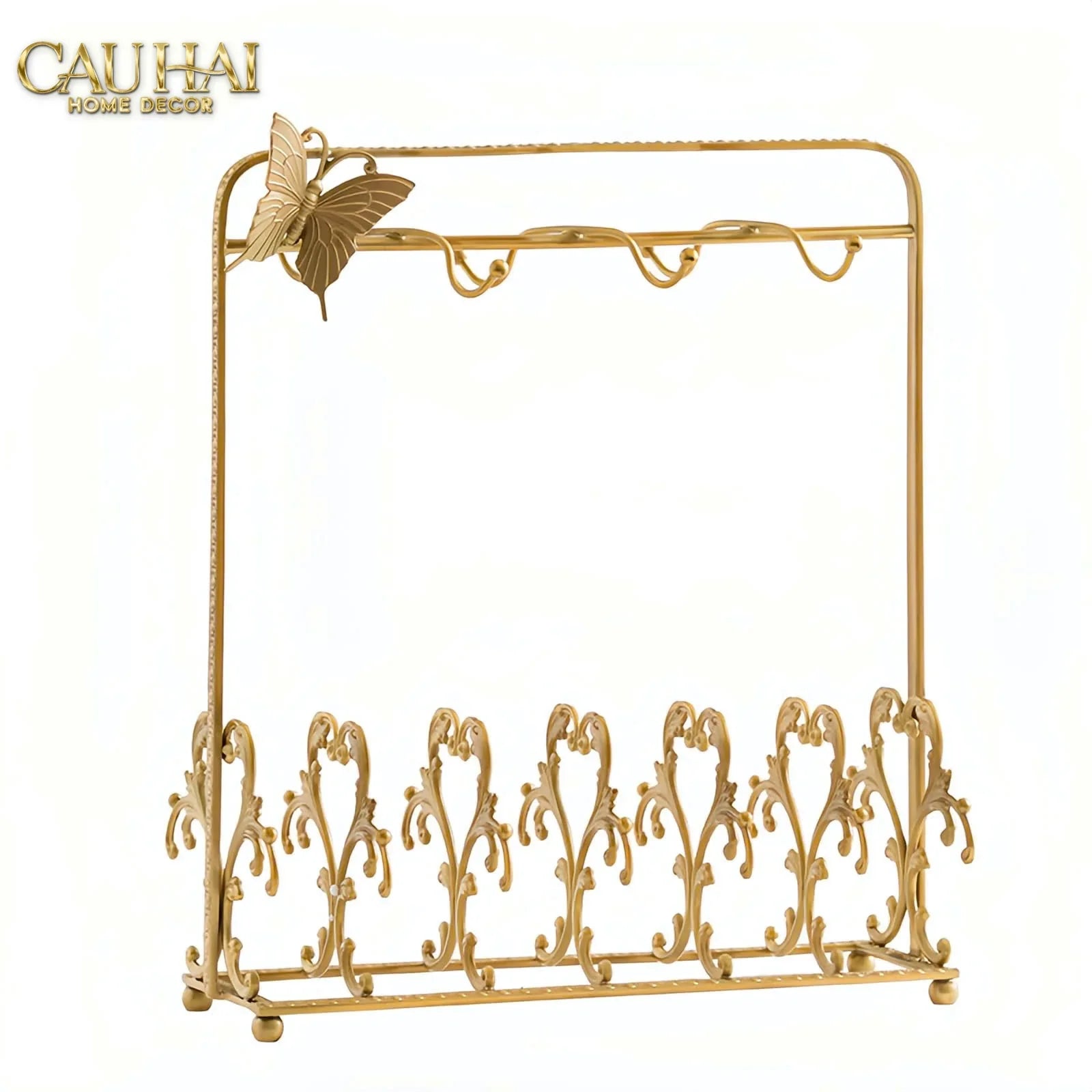Maison Couture - Giá Treo Tách Trà Bằng Đồng Présentoir de Tasses Papillon en Laiton Doré 31x35-CẬU HAI HOME DECOR