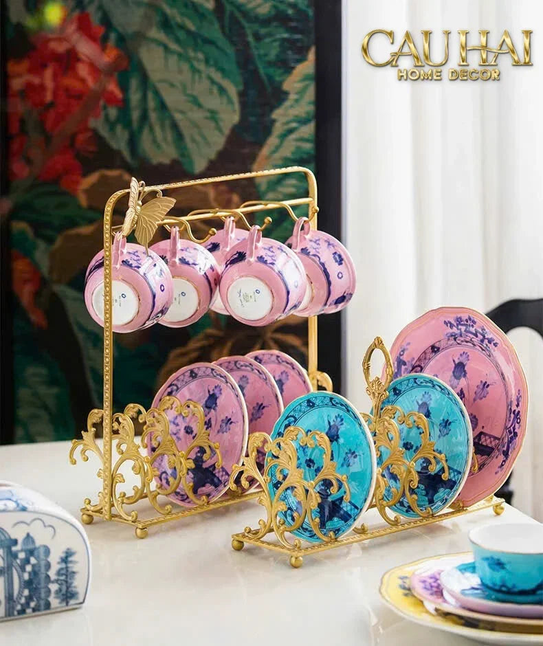 Maison Couture - Giá Treo Tách Trà Bằng Đồng Présentoir de Tasses Papillon en Laiton Doré 31x35-CẬU HAI HOME DECOR