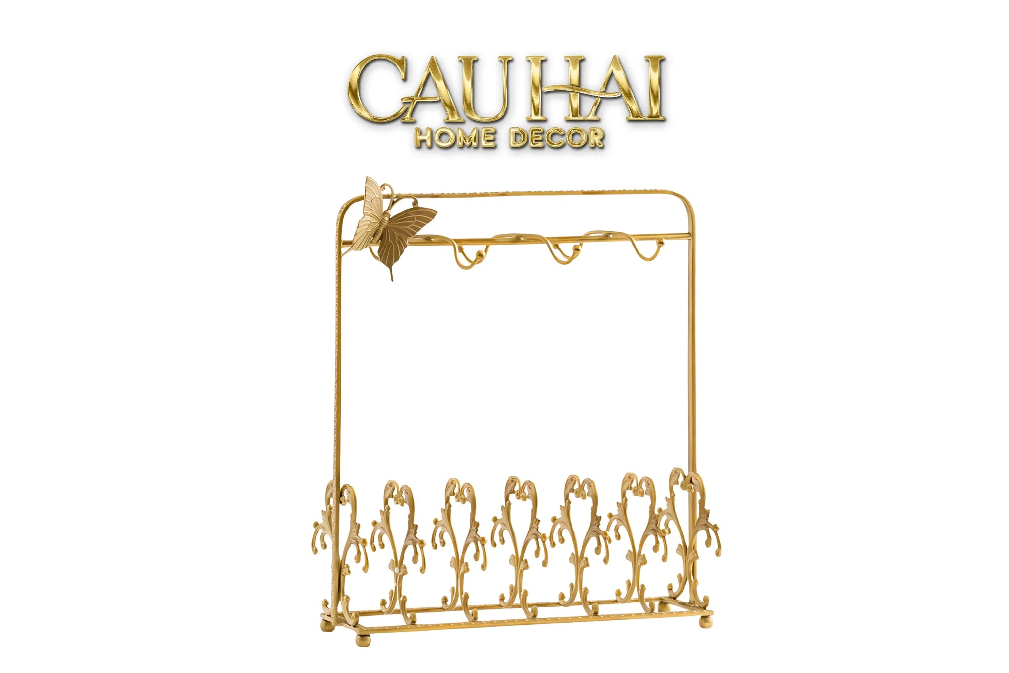 Maison Couture - Giá Treo Tách Trà Bằng Đồng Présentoir de Tasses Papillon en Laiton Doré 31x35-CẬU HAI HOME DECOR