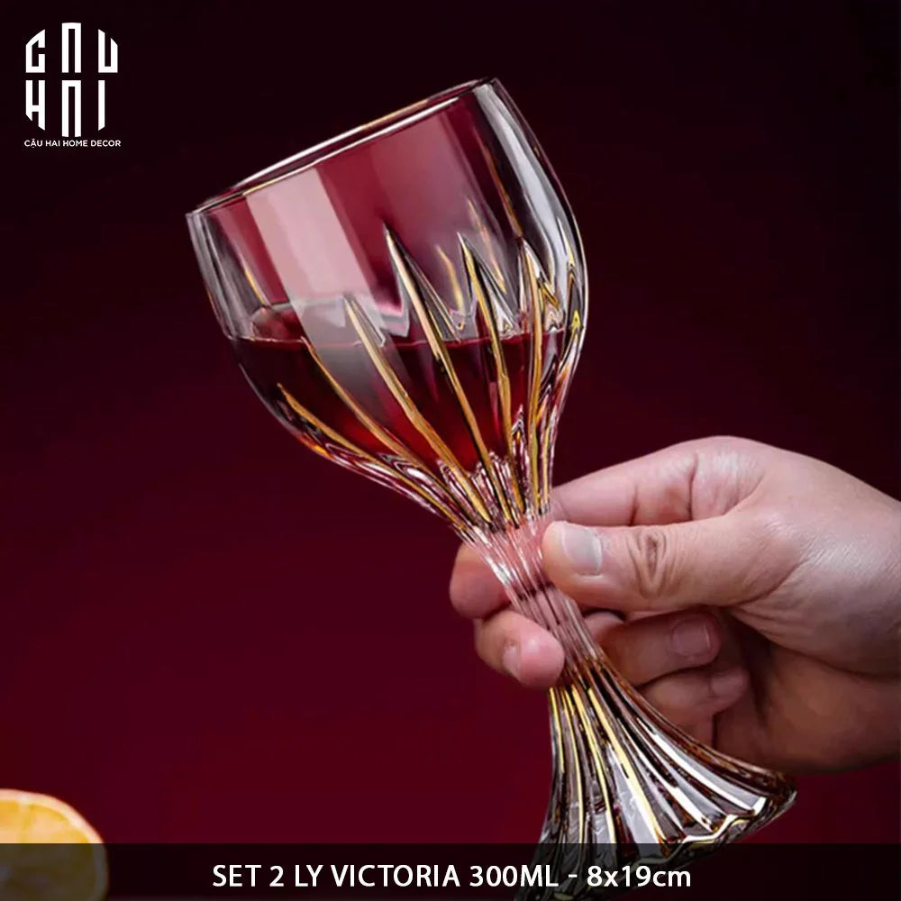 Maison Couture - Gift Set 2 Ly Pha Lê Vino Russo BCR Victoria Cristalleries Glasses - CẬU HAI HOME DECOR