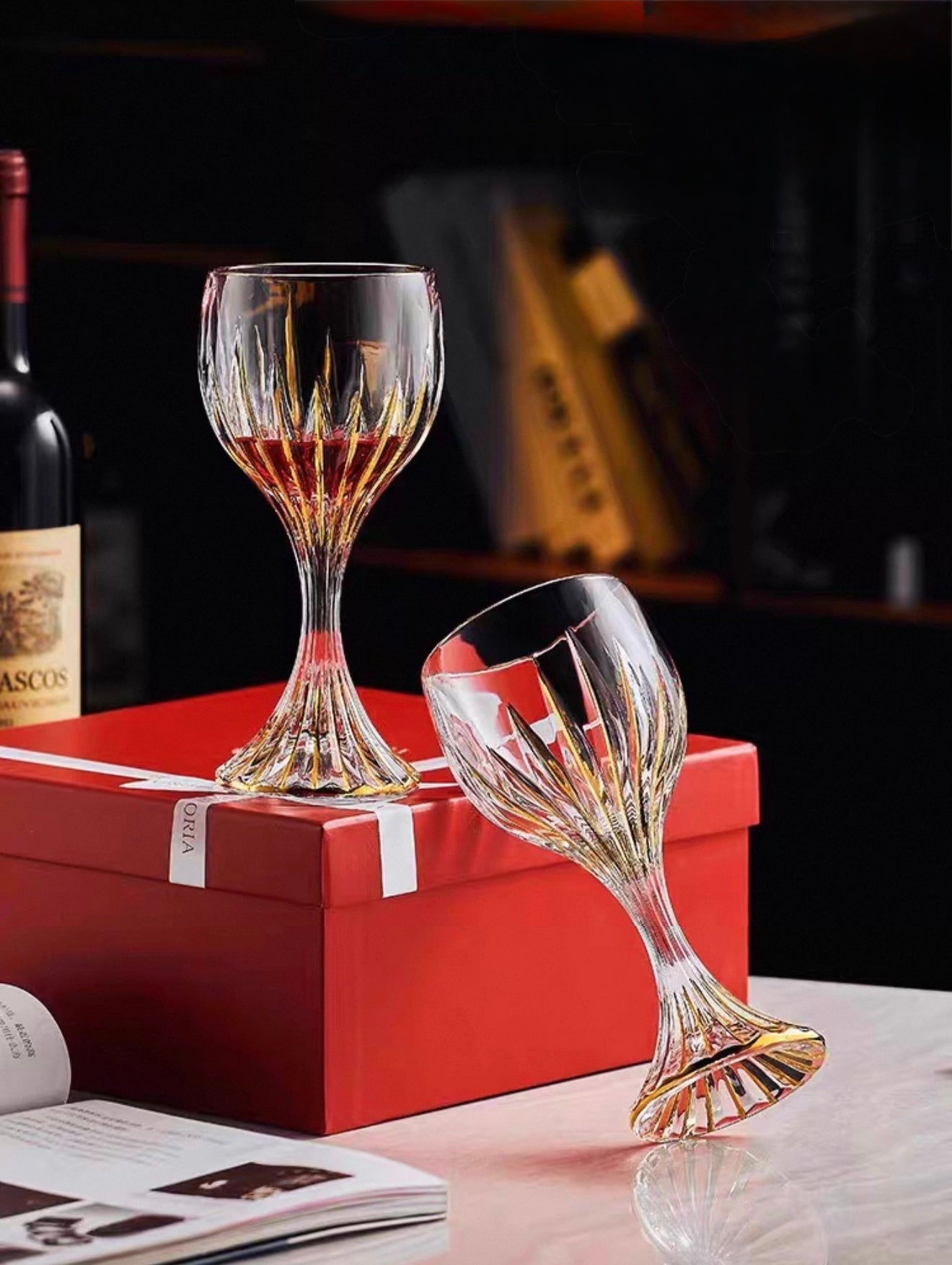 Maison Couture - Gift Set 2 Ly Pha Lê Vino Russo BCR Victoria Cristalleries Glasses - CẬU HAI HOME DECOR