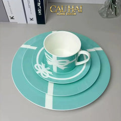 Maison Couture - Gift Set 2 Tách Trà Élégance Turquoise Ribbon 4Pcs-SET BÌNH TRÀ-CẬU HAI HOME DECOR