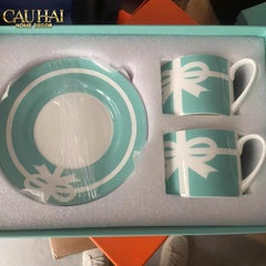 Maison Couture - Gift Set 2 Tách Trà Élégance Turquoise Ribbon 4Pcs-SET BÌNH TRÀ-CẬU HAI HOME DECOR