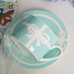 Maison Couture - Gift Set 2 Tách Trà Élégance Turquoise Ribbon 4Pcs-SET BÌNH TRÀ-CẬU HAI HOME DECOR