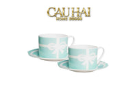 Maison Couture - Gift Set 2 Tách Trà Élégance Turquoise Ribbon 4Pcs-SET BÌNH TRÀ-CẬU HAI HOME DECOR