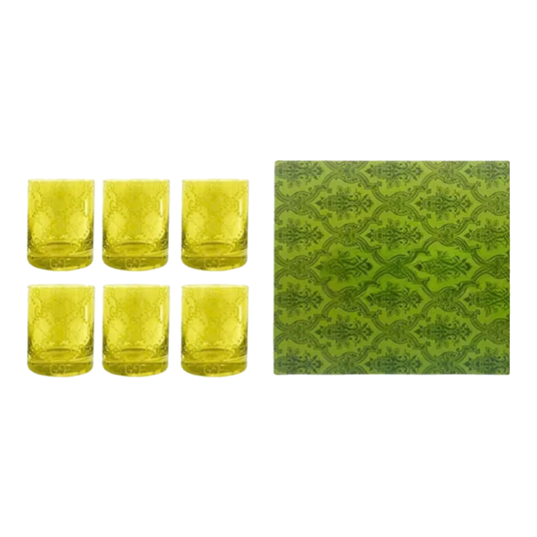 Maison Couture  -  Gift Box Set 6 Ly Thuỷ Tinh GG Jungle - Forest Lumière 270ML
