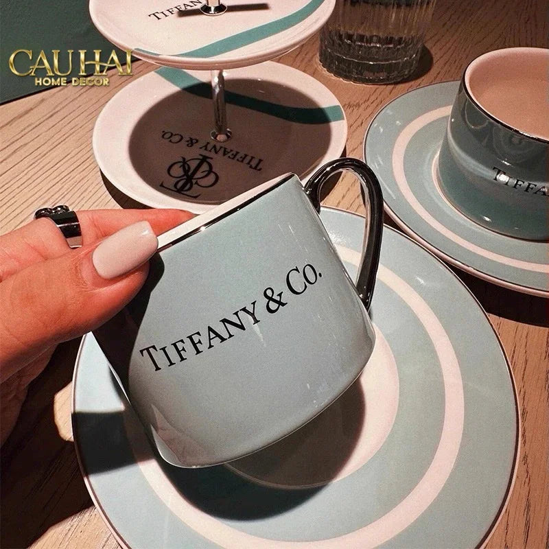 Maison Couture - Gift Set Bình Trà Chiều British Heritage Turquoise Élegance Afternoon Tea Set 5pcs-SET BÌNH TRÀ-CẬU HAI HOME DECOR