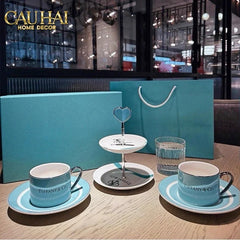 Maison Couture - Gift Set Bình Trà Chiều British Heritage Turquoise Élegance Afternoon Tea Set 5pcs-SET BÌNH TRÀ-CẬU HAI HOME DECOR