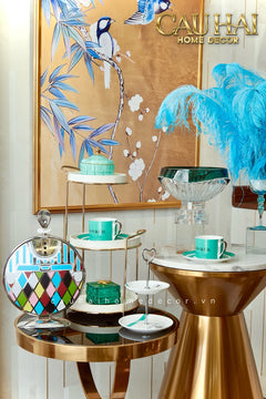 Maison Couture - Gift Set Bình Trà Chiều British Heritage Turquoise Élegance Afternoon Tea Set 5pcs-SET BÌNH TRÀ-CẬU HAI HOME DECOR