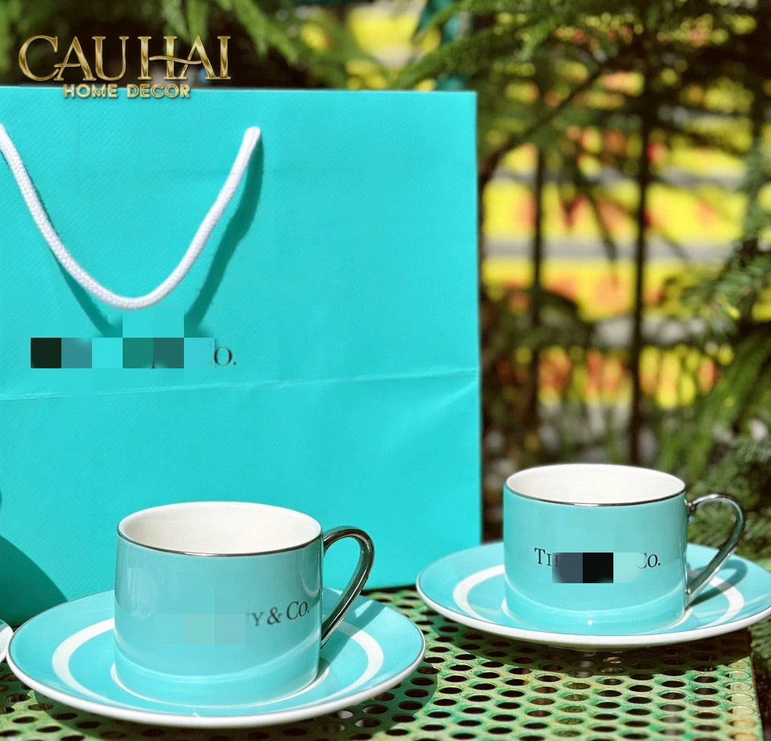 Maison Couture - Gift Set Bình Trà Chiều British Heritage Turquoise Élegance Afternoon Tea Set 5pcs-SET BÌNH TRÀ-CẬU HAI HOME DECOR