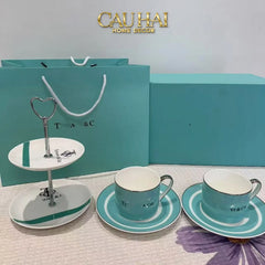 Maison Couture - Gift Set Bình Trà Chiều British Heritage Turquoise Élegance Afternoon Tea Set 5pcs-SET BÌNH TRÀ-CẬU HAI HOME DECOR