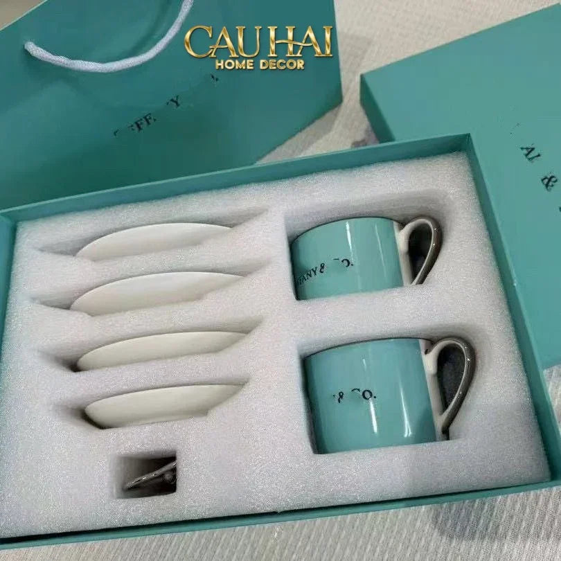 Maison Couture - Gift Set Bình Trà Chiều British Heritage Turquoise Élegance Afternoon Tea Set 5pcs-SET BÌNH TRÀ-CẬU HAI HOME DECOR