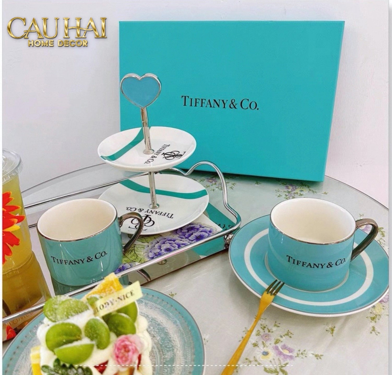 Maison Couture - Gift Set Trà Chiều British Heritage Blue Élegance Afternoon Tea Set 5pcs - CẬU HAI HOME DECOR