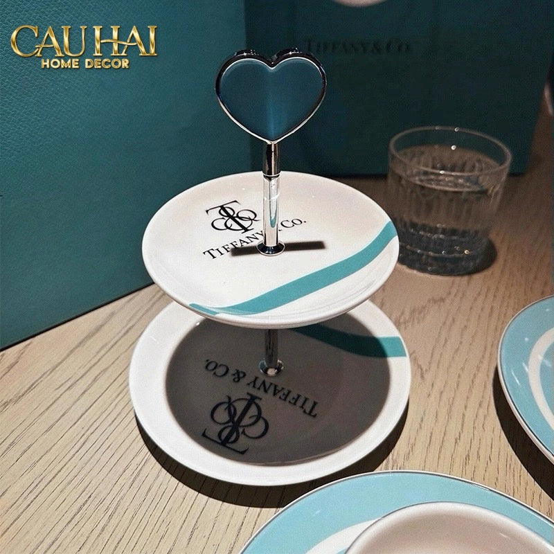 Maison Couture - Gift Set Trà Chiều British Heritage Blue Élegance Afternoon Tea Set 5pcs - CẬU HAI HOME DECOR