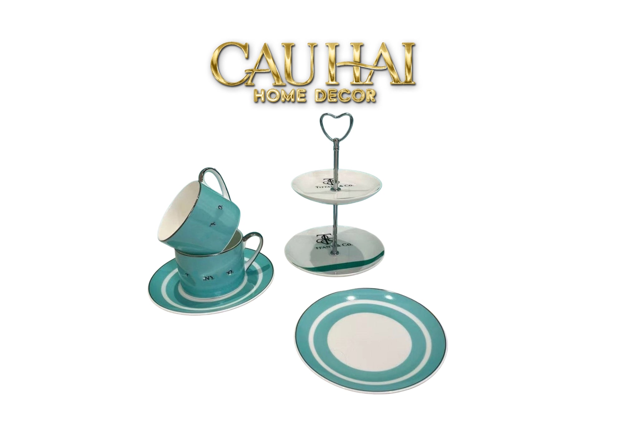 Maison Couture - Gift Set Trà Chiều British Heritage Blue Élegance Afternoon Tea Set 5pcs - CẬU HAI HOME DECOR