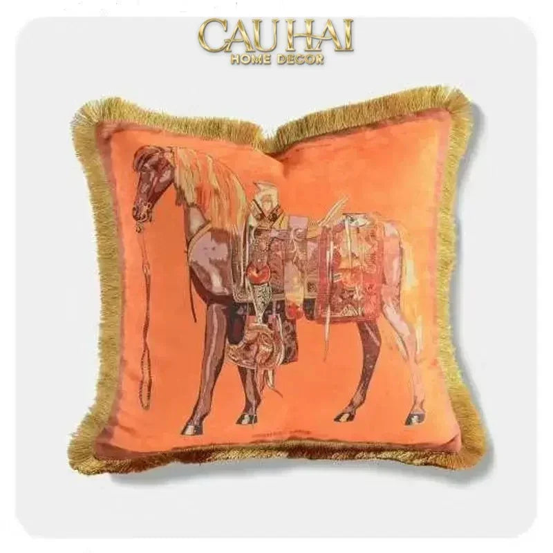 maison-couture-goi-nhung-chenille-cao-cap-signature-orange-cheval-equestre-30x50-corner-tassel-vo-goi-cau-hai-home-decor-8 - CẬU HAI HOME DECOR