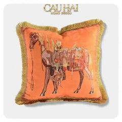 maison-couture-goi-nhung-chenille-cao-cap-signature-orange-cheval-equestre-30x50-corner-tassel-vo-goi-cau-hai-home-decor-8 - CẬU HAI HOME DECOR