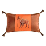 Maison Couture - Gối Nhung Chenille Signature Orange Cheval Équestre 30x50 Corner Tassel - Cậu Hai Home Decor