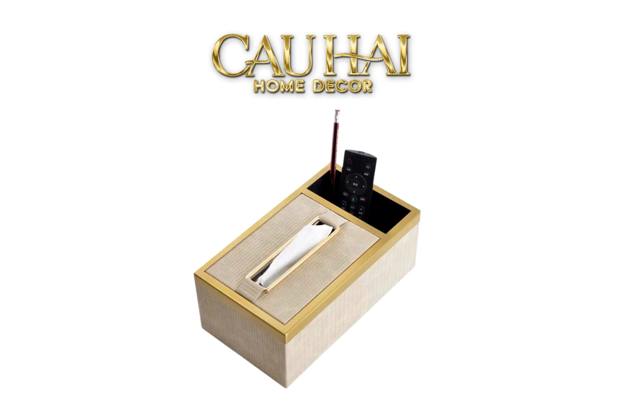 Maison Couture - Hộp Khăn Giấy Balvin Prestige Class Oakwood Leather - Noir / Crème 14x25-CẬU HAI HOME DECOR