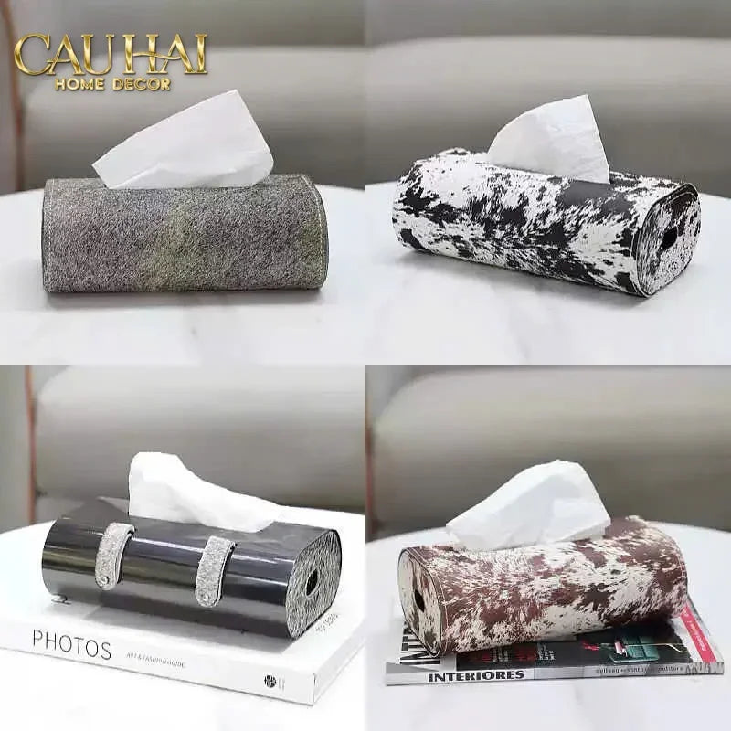 Maison Couture - Hộp Khăn Giấy Da Atélier Lux Leather Snowy Arctic Patina-HỘP KHĂN GIẤY-CẬU HAI HOME DECOR
