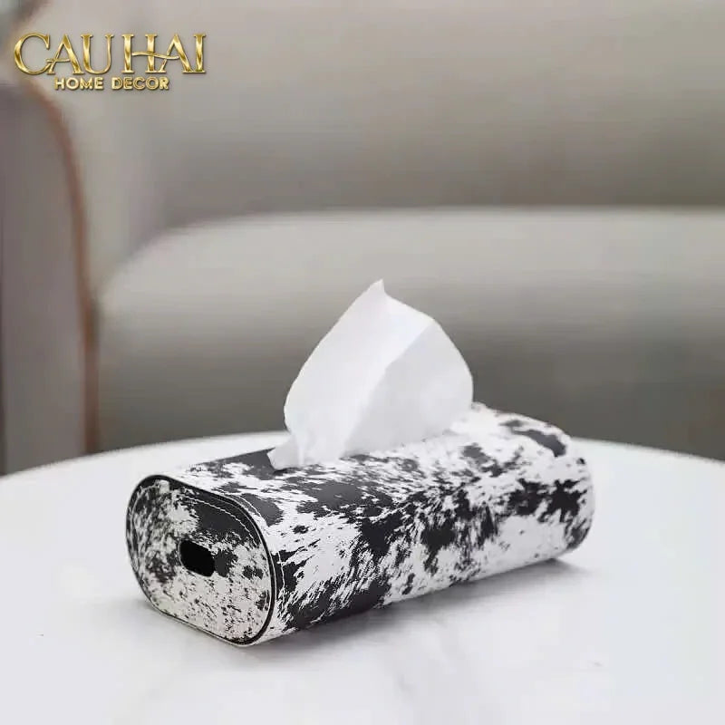 Maison Couture - Hộp Khăn Giấy Da Atélier Lux Leather Snowy Arctic Patina-HỘP KHĂN GIẤY-CẬU HAI HOME DECOR