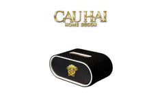 maison-couture-hop-khan-giay-da-atelier-noir-leather-orbit-savoire-medusa-edition-13x22-noire-hop-khan-giay-cau-hai-home-decor - CẬU HAI HOME DECOR