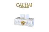 Maison Couture - Hộp Khăn Giấy Da V Class Medusa Croco Glossy Leather 24x13x9-HỘP KHĂN GIẤY-CẬU HAI HOME DECOR