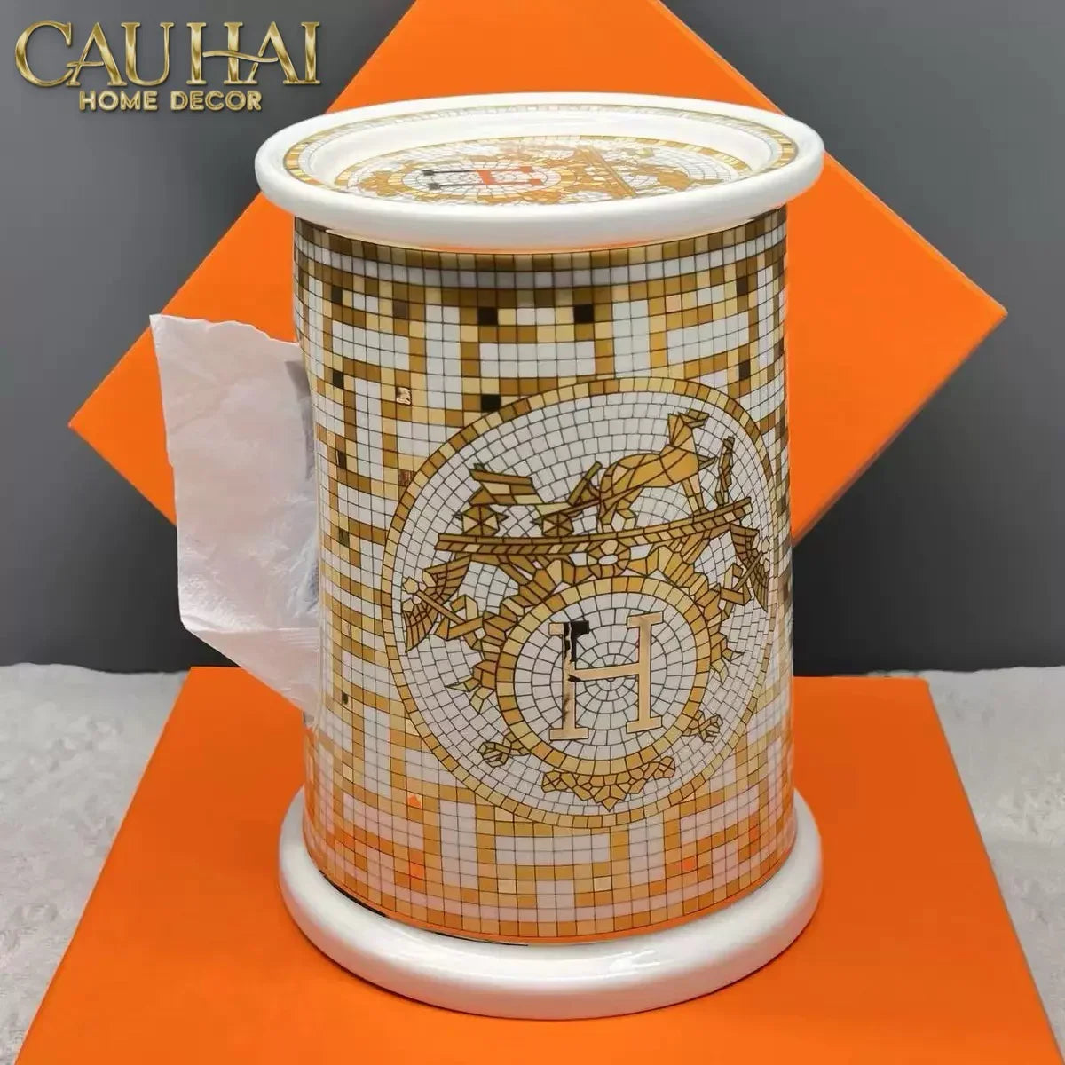 maison-couture-hop-khan-giay-gom-su-mosaic-equestre-porcelain-cylinder-hop-khan-giay-cau-hai-home-decor-2 - CẬU HAI HOME DECOR