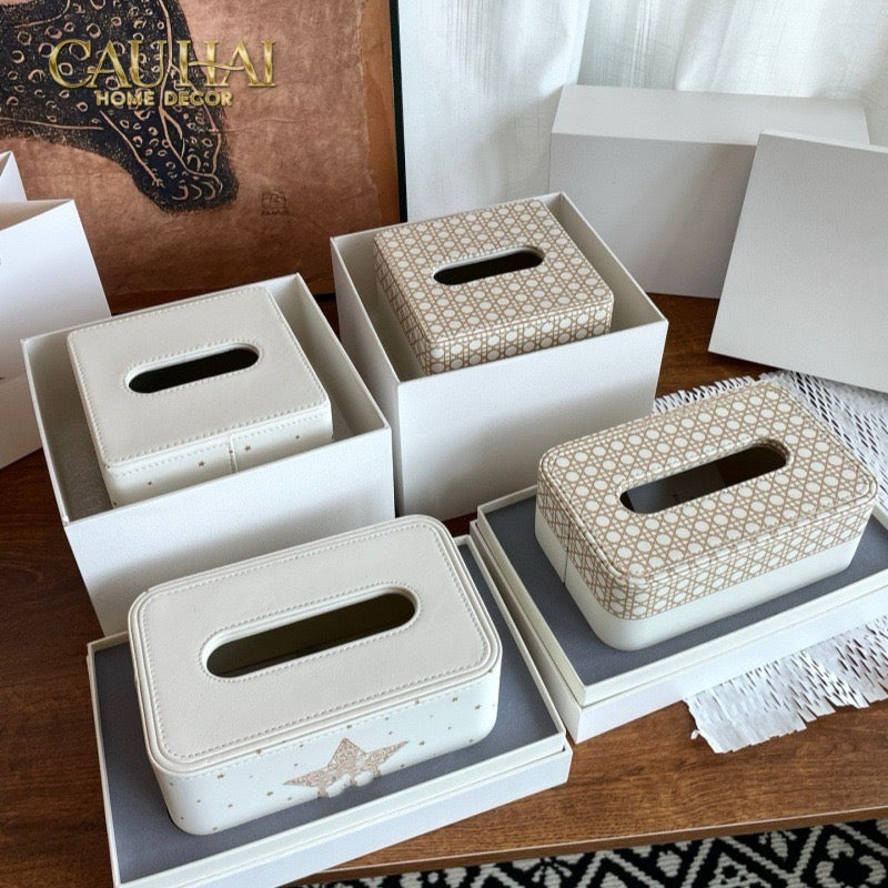 Maison Couture - Hộp Khăn Giấy Haute Leather D'Ivoire D Class Atélier 13x20x12-HỘP KHĂN GIẤY-CẬU HAI HOME DECOR