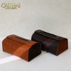 Maison Couture - Hộp Khăn Giấy Lux Leather Saddlecraft Noir-HỘP KHĂN GIẤY-CẬU HAI HOME DECOR